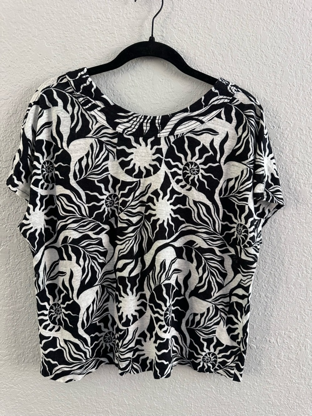 Nicole Miller New York Linen Nautical Shell Print Button Front Blouse XL - Picture 3 of 7